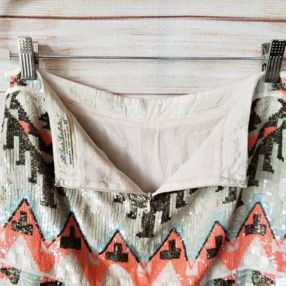 RARE! All Saints Spitalfields Aztec Sequin Mini Skirt - Picture 5 of 11
